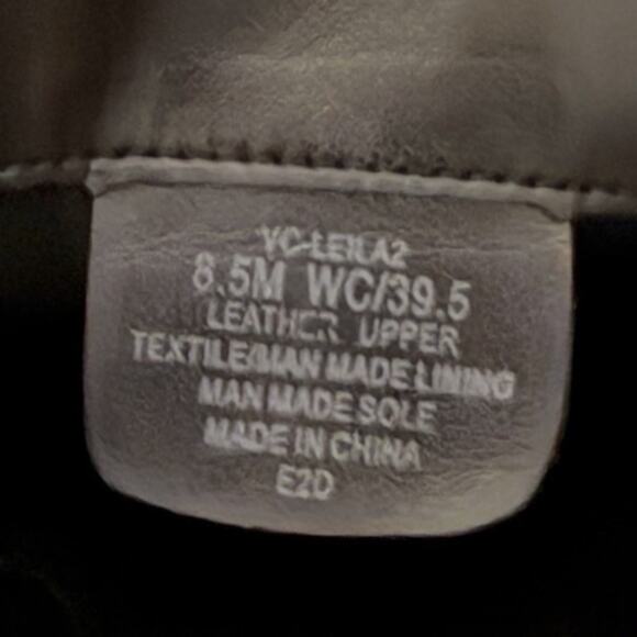 Vince Camuto Leila2 Black Wide Calf Tall Boot Women's 8.5 Leather Block Heel NEW - Picture 4 of 8